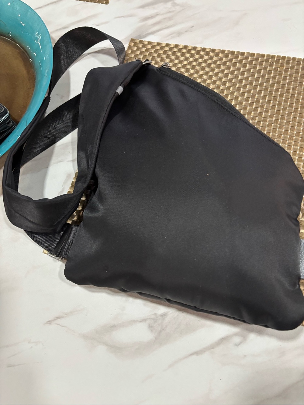 Wanderlust Black Triangle Sling Bag with Silver Hardware Used for 5 days! - Picture 4 of 6